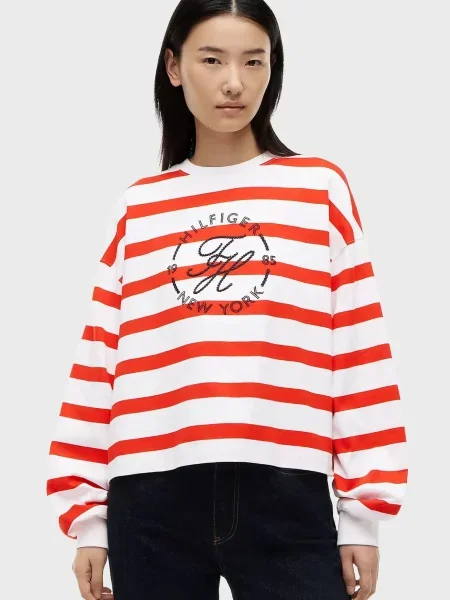 У смужку світшот Tommy Hilfiger білий