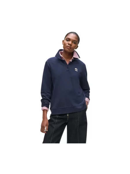 Długa bluza Karl Lagerfeld z długim rękawem niebieska