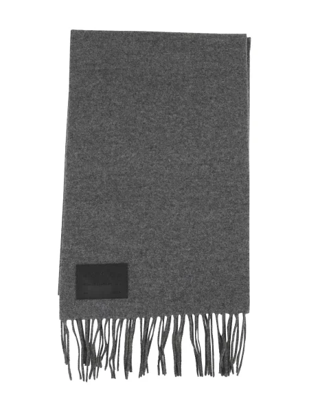 Szal Hogan z frędzli skórzana szara