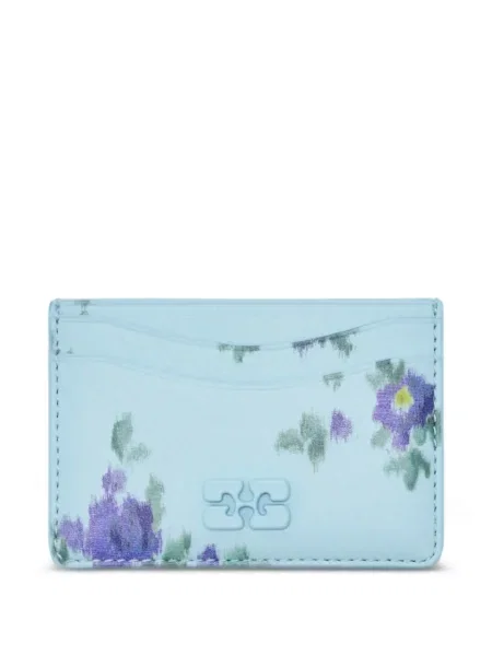 Portofel Ganni cu model floral cu imagine albastru