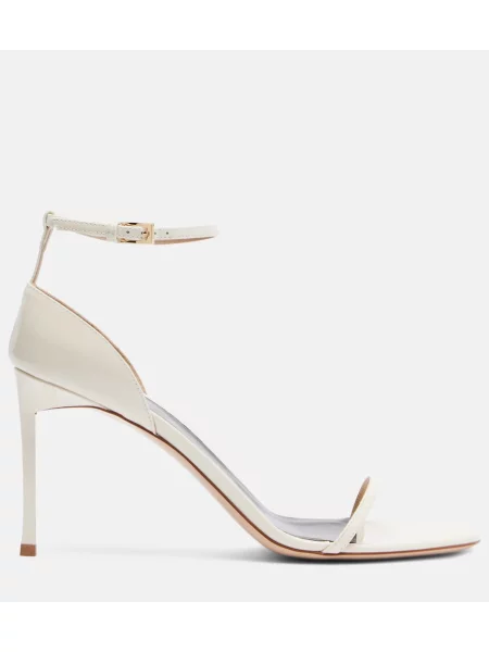 Sandale Tom Ford din piele de lac alb