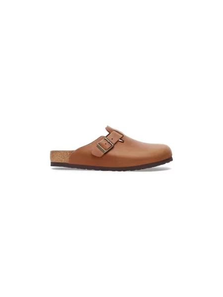 Birkenstock klapki nubukowe Boston brązowe