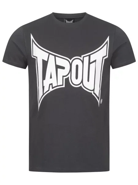 T-shirt o klasycznym kroju Tapout Logo szara