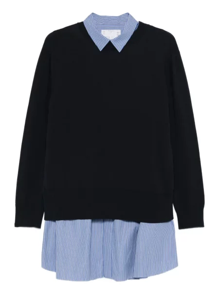 Rochie Sacai cu dungi tricotate de costum albastru