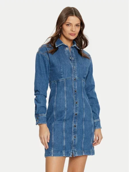 Jeans obleka Guess modra