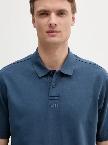 BOSS Orange polo de bleumain neted albastru
