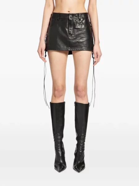 Fustă din piele Balenciaga negru