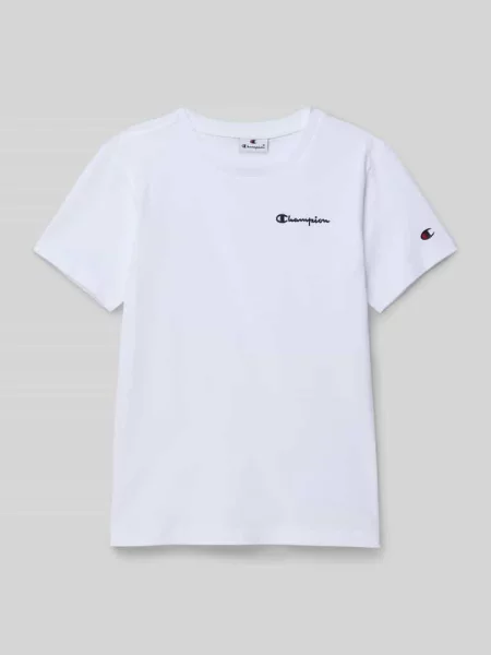 T-shirt z wyhaftowanym logo Champion biała