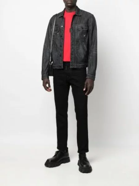 Kurtka jeansowa Dsquared2 z przetarciami czarna