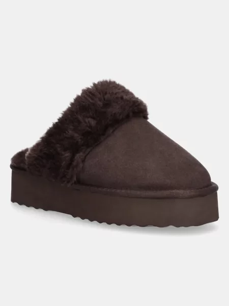 Замшевые тапочки Answear.lab коричневые