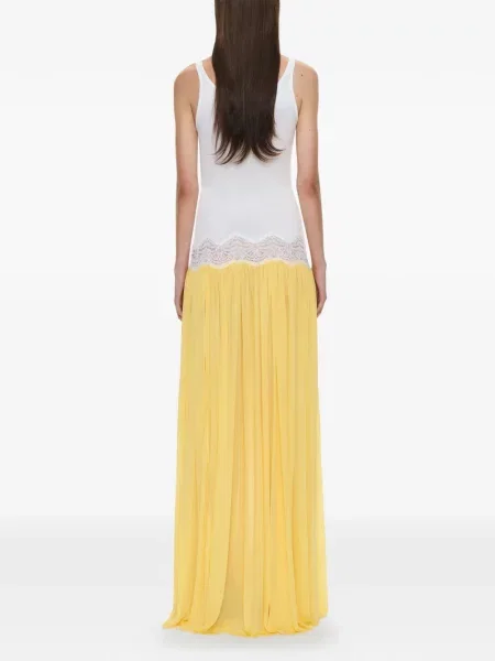 Rochie maxi Christopher Esber din dantelă galben