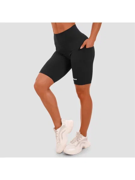 Szorty fitness slim z wysoką talią Biker czarne