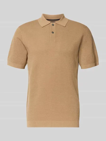Koszulka polo o kroju slim fit z fakturowanym wzorem Christian Berg Men