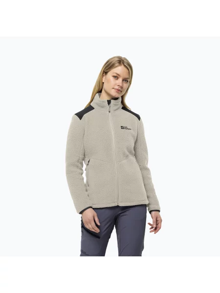 Fleecová bunda Jack Wolfskin Kammweg Pile Fz seal šedá