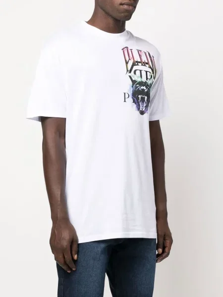Krátké tričko Philipp Plein s potiskem bílé