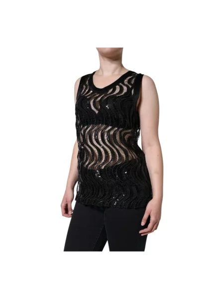 Top Dolce And Gabbana z cekinami czarny