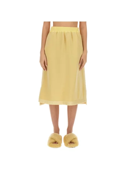 Spódnica midi Jil Sander wełniana żółta