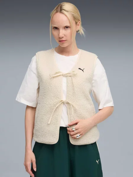 Жилет з утеплювачем PUMA Wardrobe Ess Fleece Gilet комбінований верх білий