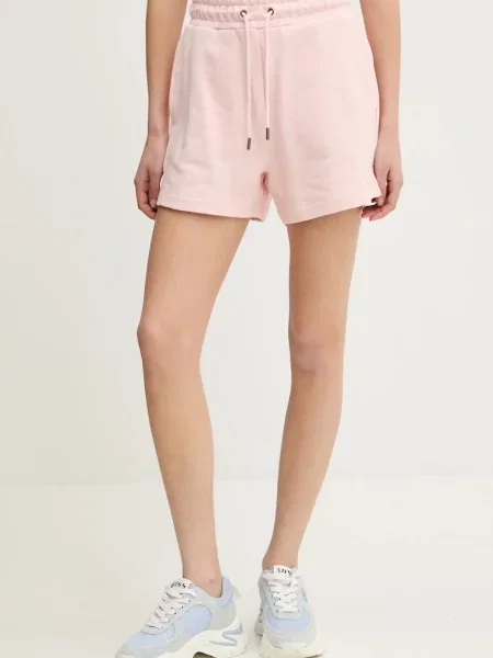 Talia szorty jeansowe Guess Jeans z wysoką talią różowe