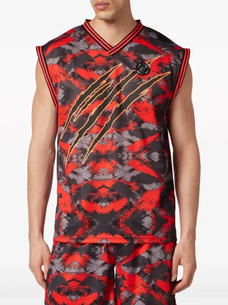 Maskáčová košile Plein Sport s potiskem oranžová