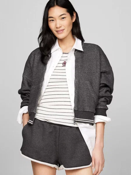 Укорочена спортивна кофта Tommy Hilfiger сіра