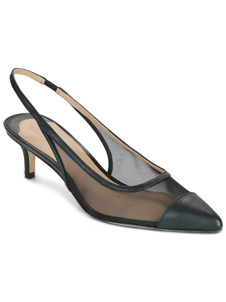Pantofi cu toc Lauren Ralph Lauren slingback negru