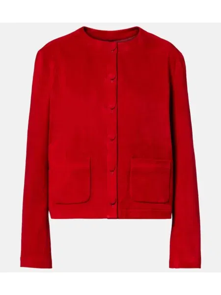 Geacă Stouls din piele de căprioară roșu