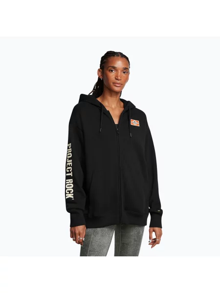 Női pulóver Under Armour Project Rock HWT black/silt/team orange Full Zip Hard at Work black/silt/team orange Project Rock HWT Full Zip Hard at Work fekete