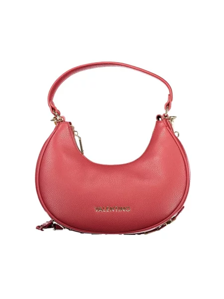 Lniana torebka Valentino Bags czerwona