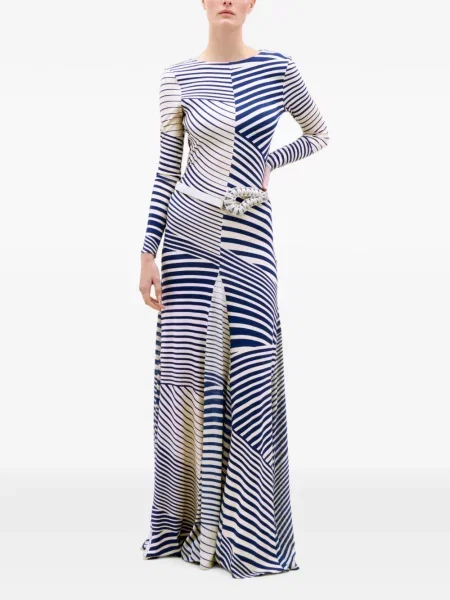 Rochie maxi Silvia Tcherassi cu dungi albastru