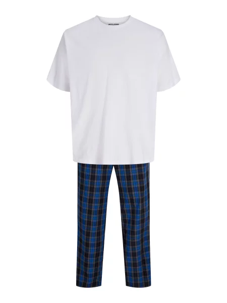 JACK & JONES Pijama lungă JACFLORENCE bleumarin / verde alb