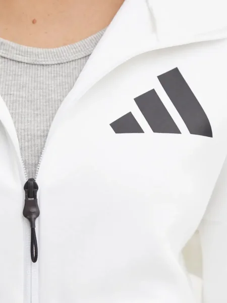 Geacă cu puf Adidas cu dungi cu glugă negru