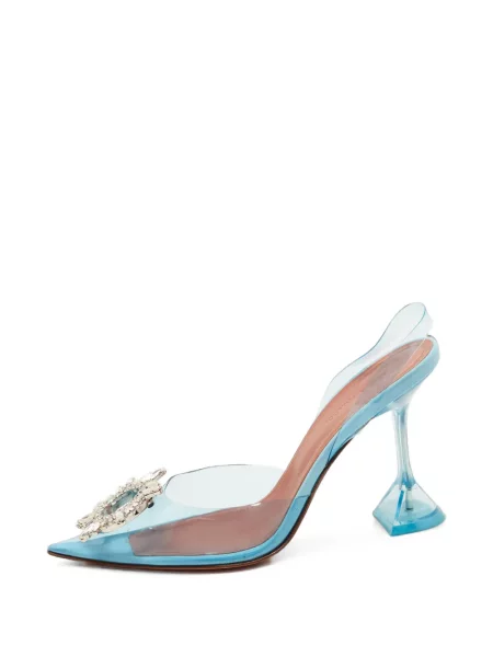 Pantofi cu toc Amina Muaddi slingback albastru