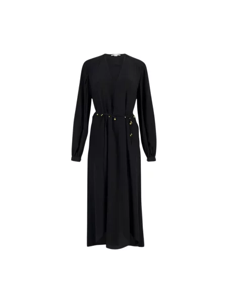 Jedwabna sukienka midi Stella Mccartney biznesowa czarna