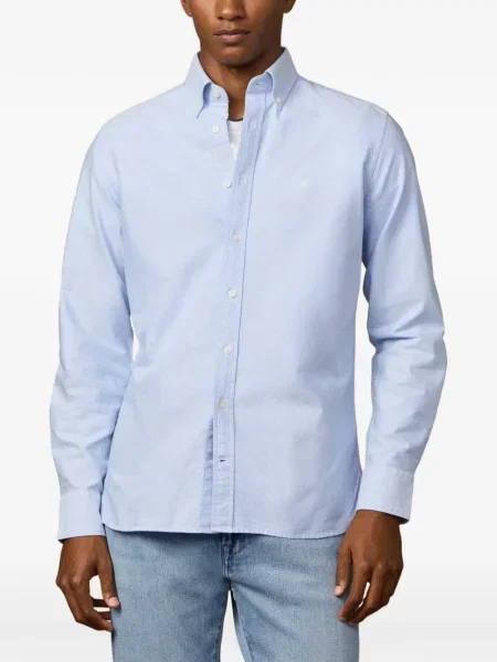 Cămașă Hackett London din țesătură twill albastru