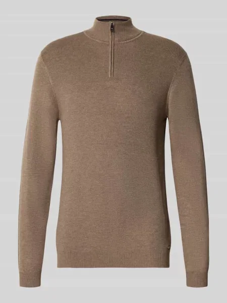 Sweter z dzianiny o kroju slim fit z mieszanki bawełny z dodatkiem Roy Robson beżowy