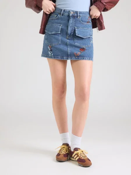 Desigual Sukňa FAL_CARRY denim modrá