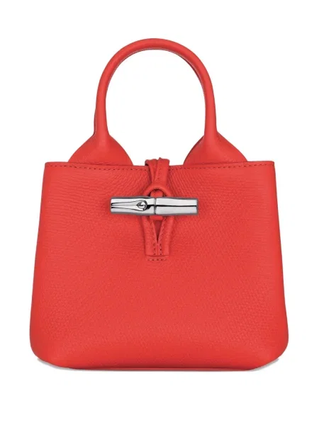 Geanta de piele Longchamp din piele roșu