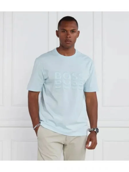 BOSS GREEN Tricou Tee 3 albastru