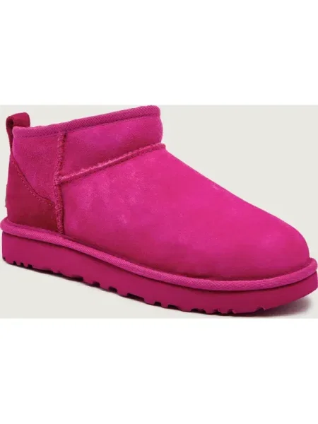 UGG cizme de zăpadă din piele întoarsă Classic Ultra Mini roz