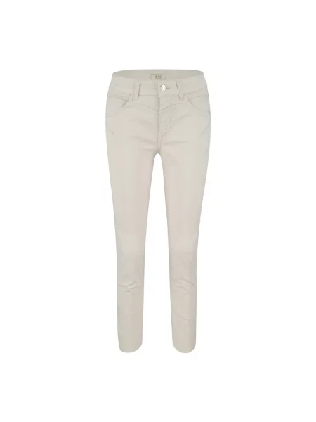 Jeansy skinny Mac o krotszym kroju beżowe