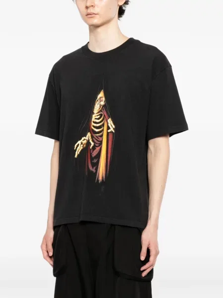 Tricou Melt cu imagine cu decolteu rotund negru