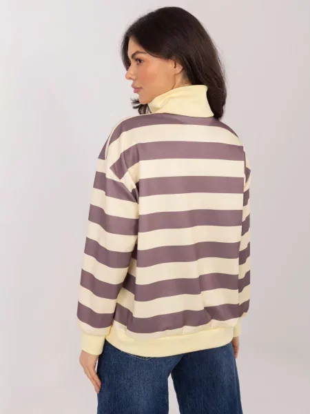 Pulover Italy Moda cu dungi cu guler înalt