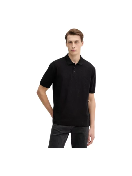 Koszulka polo o kroju regular fit z listwą guzikową Armani Exchange czarna
