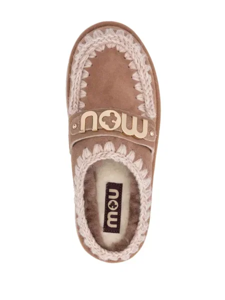 Papuci tip mules Mou din piele de căprioară