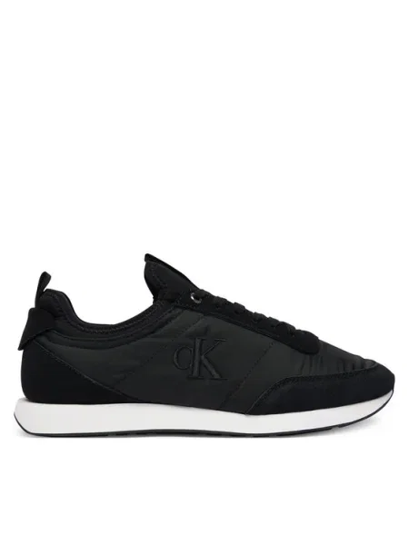 Pánske topánky Calvin Klein Retro Runner Sock Laceup Mix Mat ck black čierna