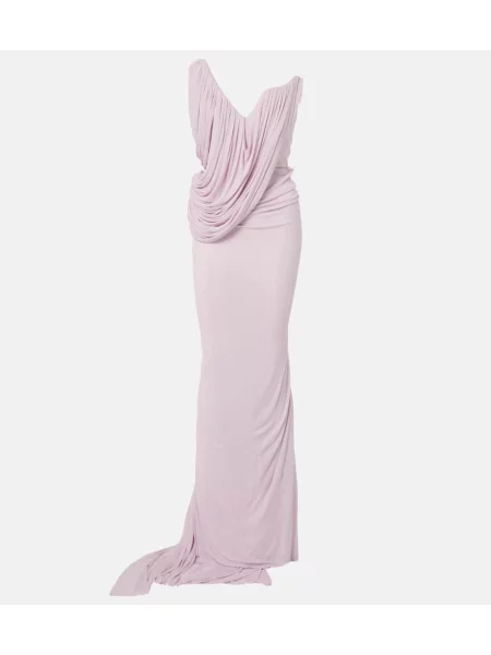 Sukienka Maticevski z dżerseju drapowana fioletowa