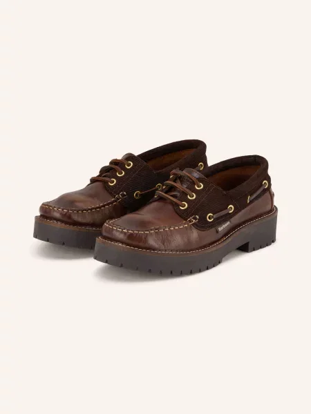 Barbour mokasyny skórzane Darras brązowe