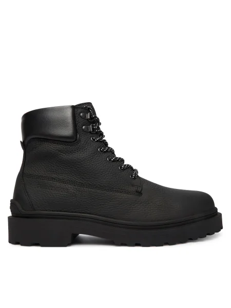 Ghete Tommy Jeans Tjm Lace Up Boot Leather negru