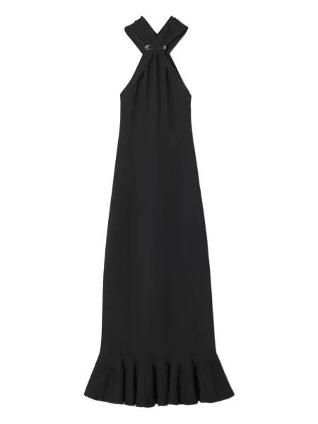 Rochie midi Lanvin până la genunchi cu gât halter de costum negru